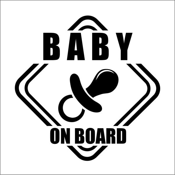 Baby on Board mit Schnuller Autoaufkleber │My-Foil Online Shop
