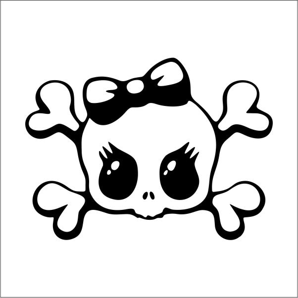 Totenkopf Skull mit Schleife Autoaufkleber │My-Foil Online Shop