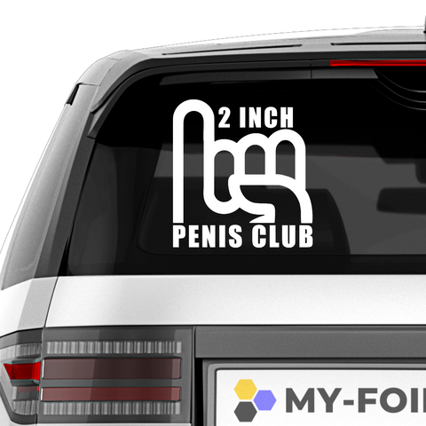 2 Inch Penis Club Aufkleber - Beispielansicht