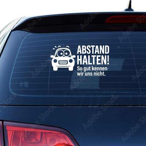 Abstand halten so gut kennen wir uns nicht Aufkleber - Beispielansicht