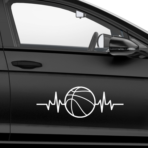 Basketball Herzschlag Aufkleber - Beispielansicht