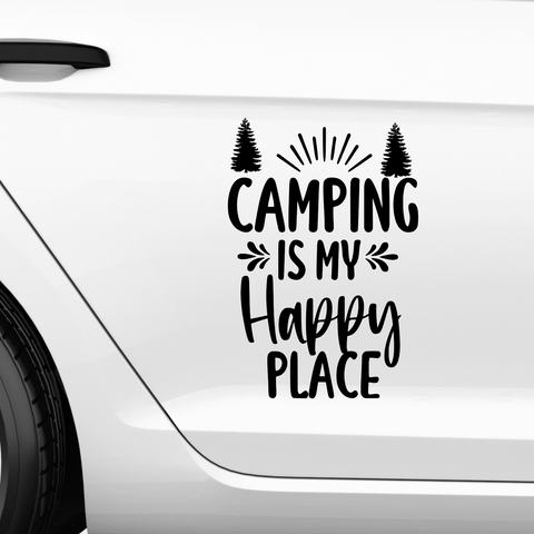Camping is my happy place Aufkleber - Beispielansicht
