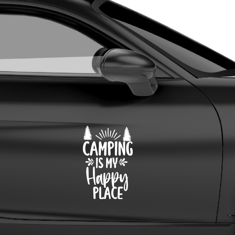 Camping is my happy place Aufkleber - Beispielansicht