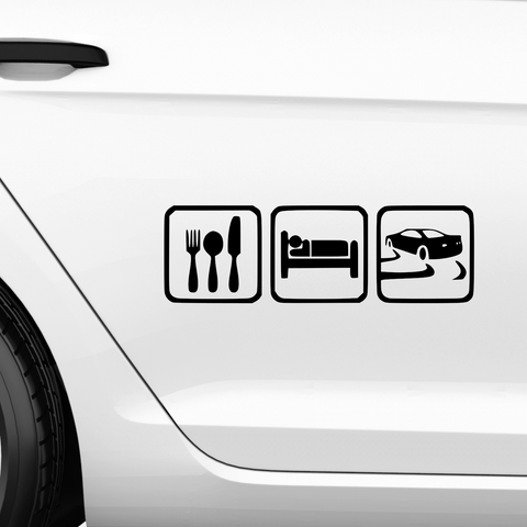 Eat Sleep Drift Bilder Aufkleber 2  - Beispielansicht