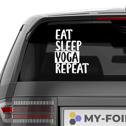 Eat Sleep Yoga Repeat Aufkleber - Beispielansicht