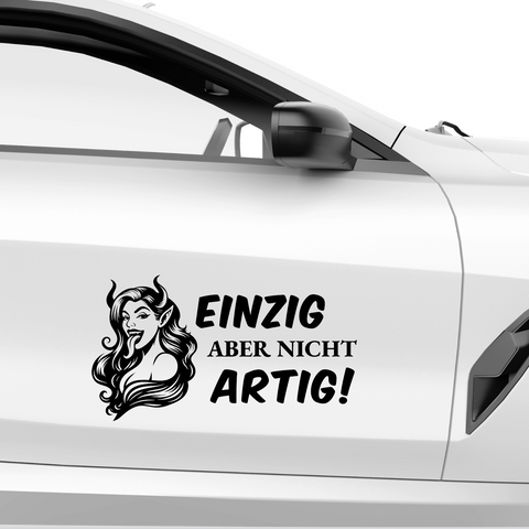 Einzig aber nicht artig Aufkleber - Beispielansicht