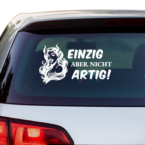 Einzig aber nicht artig Aufkleber - Beispielansicht