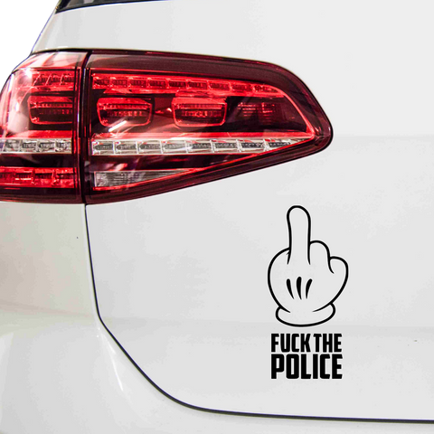 Fck the Police Mittelfinger Aufkleber 2 - Beispielansicht
