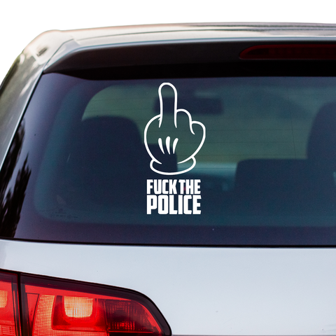 Fck the Police Mittelfinger Aufkleber 2 - Beispielansicht
