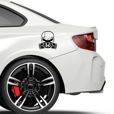 Honda Totenkopf Kolben Aufkleber - Beispielansicht