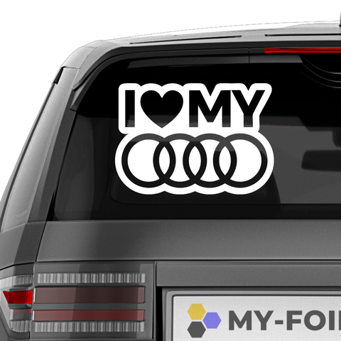 I love my Audi Aufkleber - Beispielansicht