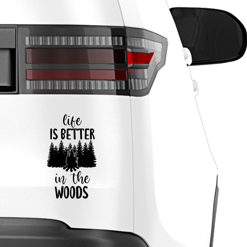Life is better in the woods Aufkleber - Beispielansicht