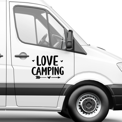 Love Camping Aufkleber - Beispielansicht