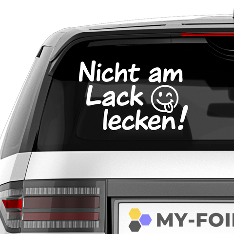 Nicht am Lack lecken Aufkleber - Beispielansicht