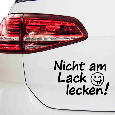 Nicht am Lack lecken Aufkleber - Beispielansicht