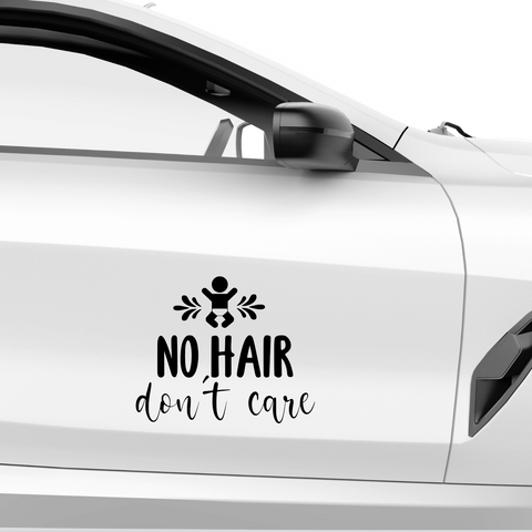 No Hair dont care Aufkleber - Beispielansicht