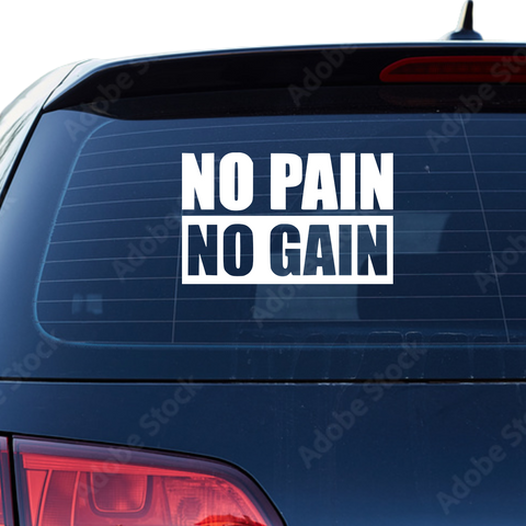 No Pain no Gain Aufkleber - Beispielansicht