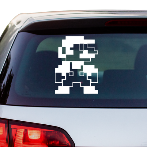 Retro Pixel Mario Aufkleber - Beispielansicht