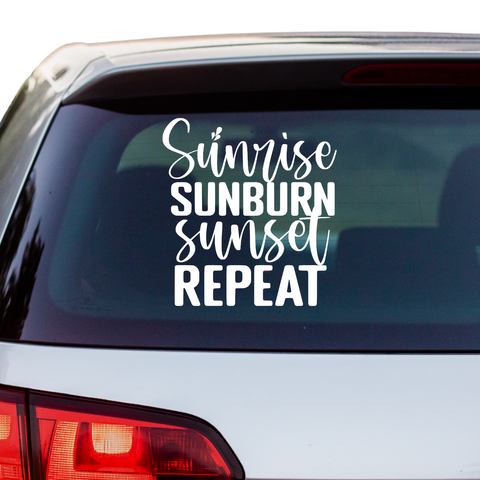 Sunrise sunburn sunset repeat Aufkleber - Beispielansicht