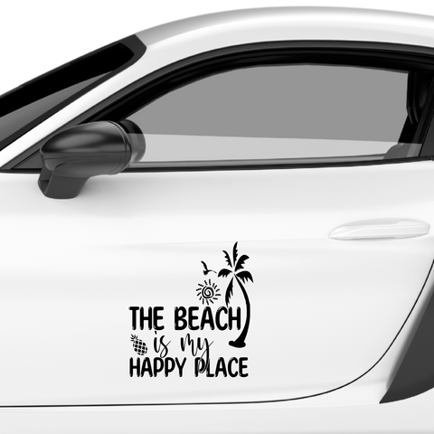 The Beach is my happy place Aufkleber - Beispielansicht