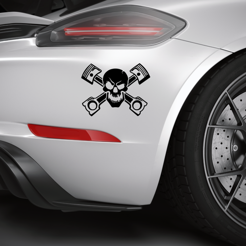 Tuning Aufkleber Totenkopf Kolben Nr 28 - Beispielansicht