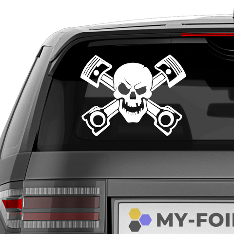 Tuning Aufkleber Totenkopf Kolben Nr 28 - Beispielansicht