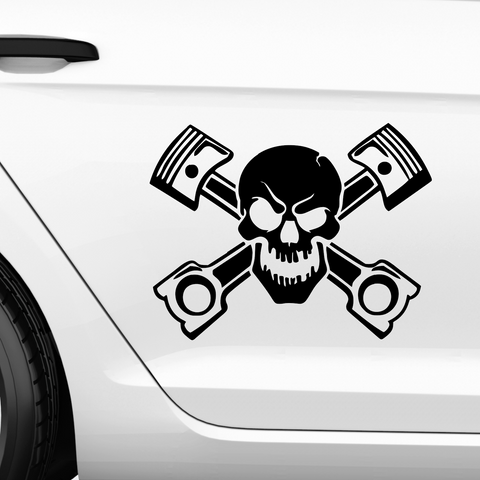 Tuning Aufkleber Totenkopf Kolben Nr 28 - Beispielansicht