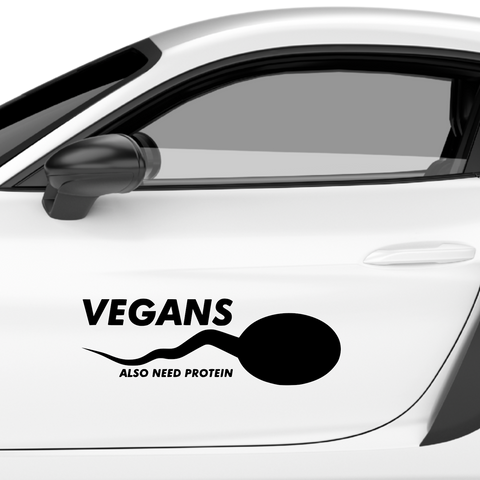 Vegans Also Need Protein Aufkleber - Beispielansicht