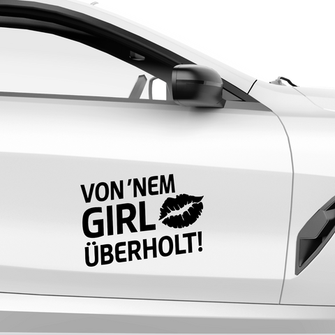 Von nem girl überholt Aufkleber - Beispielansicht