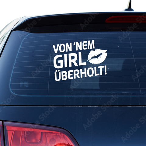 Von nem girl überholt Aufkleber - Beispielansicht