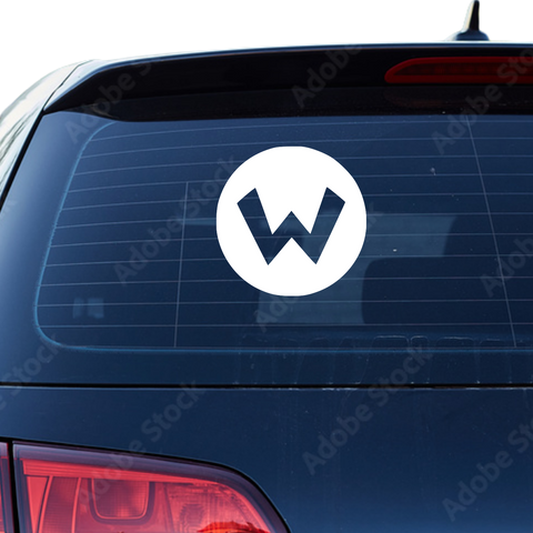 W Symbol Aufkleber - Beispielansicht
