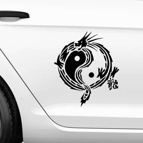 YingYang Drachenmuster Aufkleber - Beispielansicht