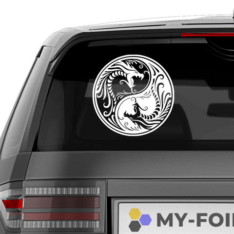 YingYang Dragon Emblem Aufkleber - Beispielansicht
