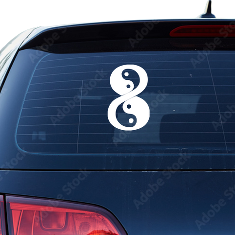 YingYang Forever Vertikal Aufkleber - Beispielansicht