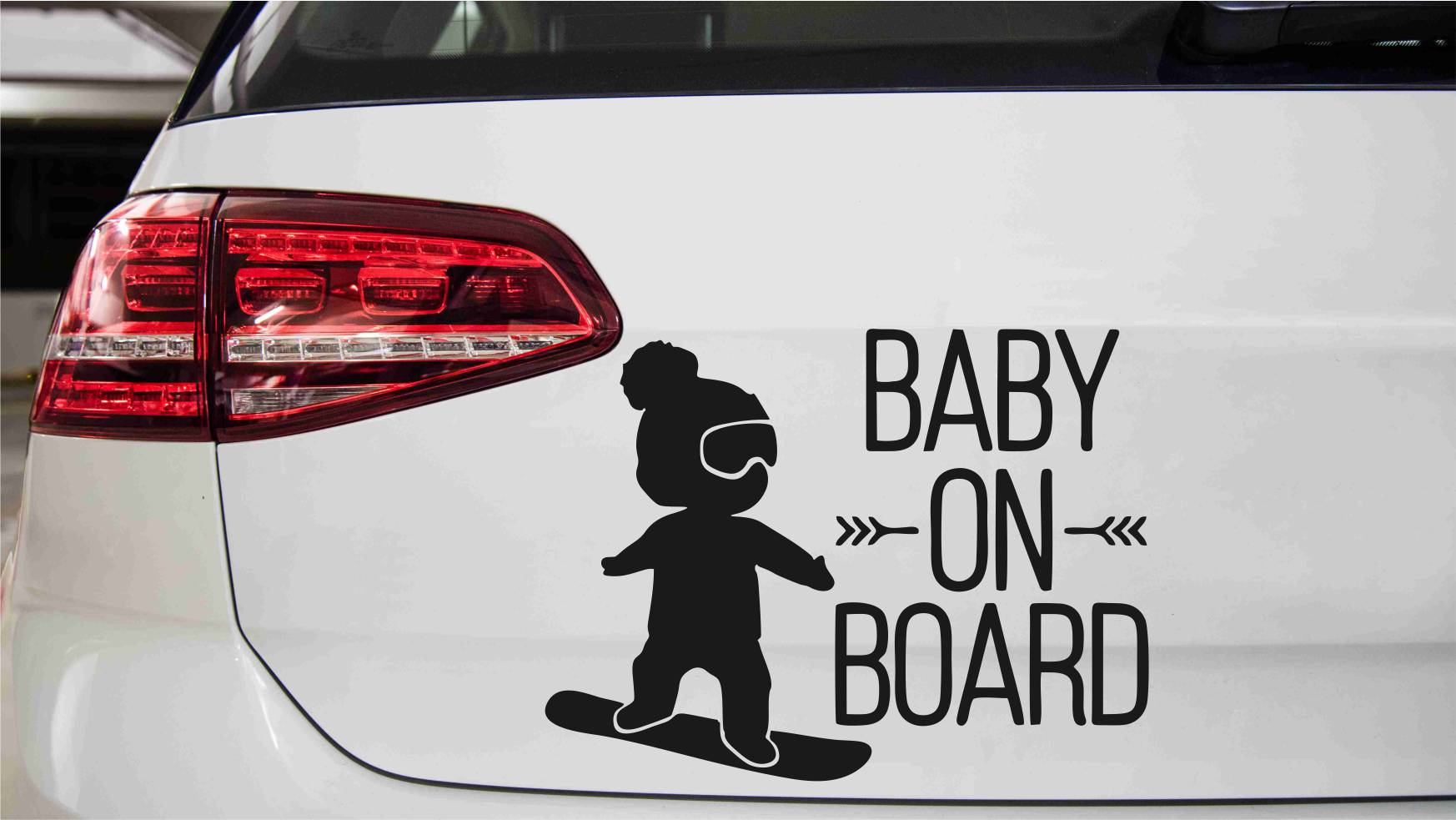 Snowboard Baby on Board Autoaufkleber