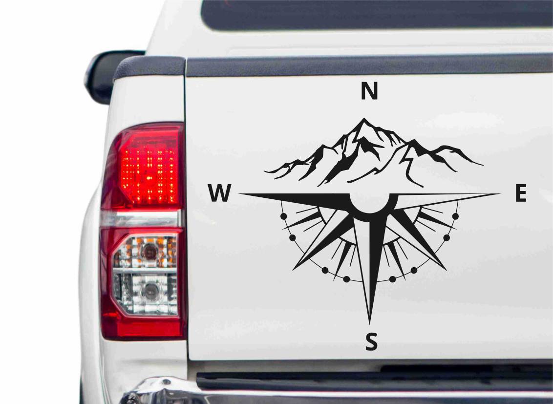 Berg-Kompass Autoaufkleber