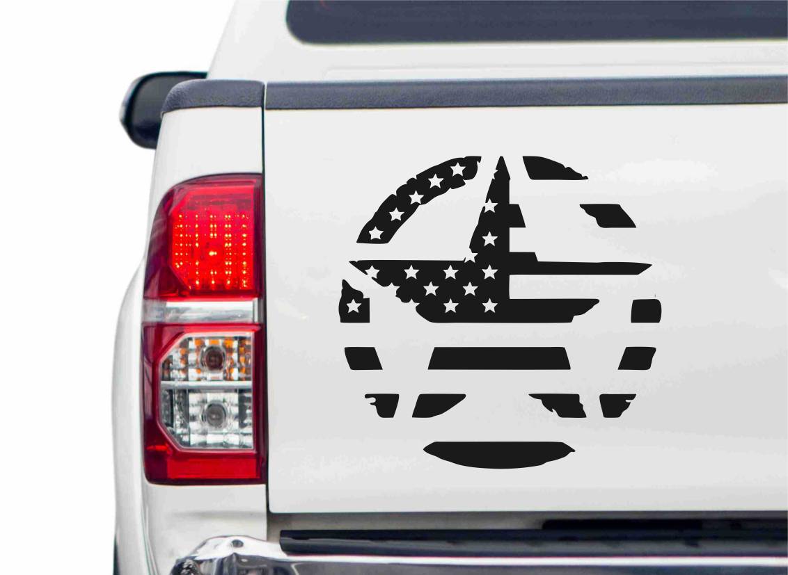US Flagge im Sheriff Stern Autoaufkleber