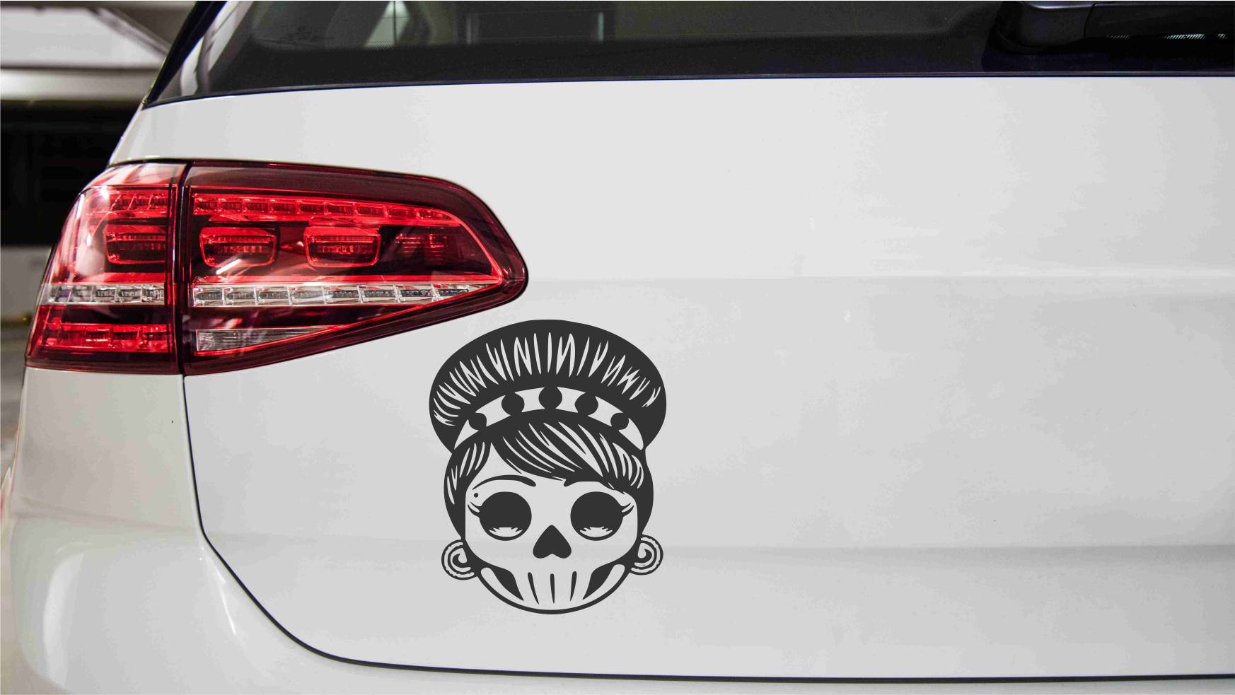 Skull Woman Autoaufkleber