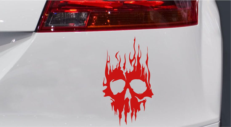Totenkopf-Skull Fire Autoaufkleber │My-Foil Online Shop