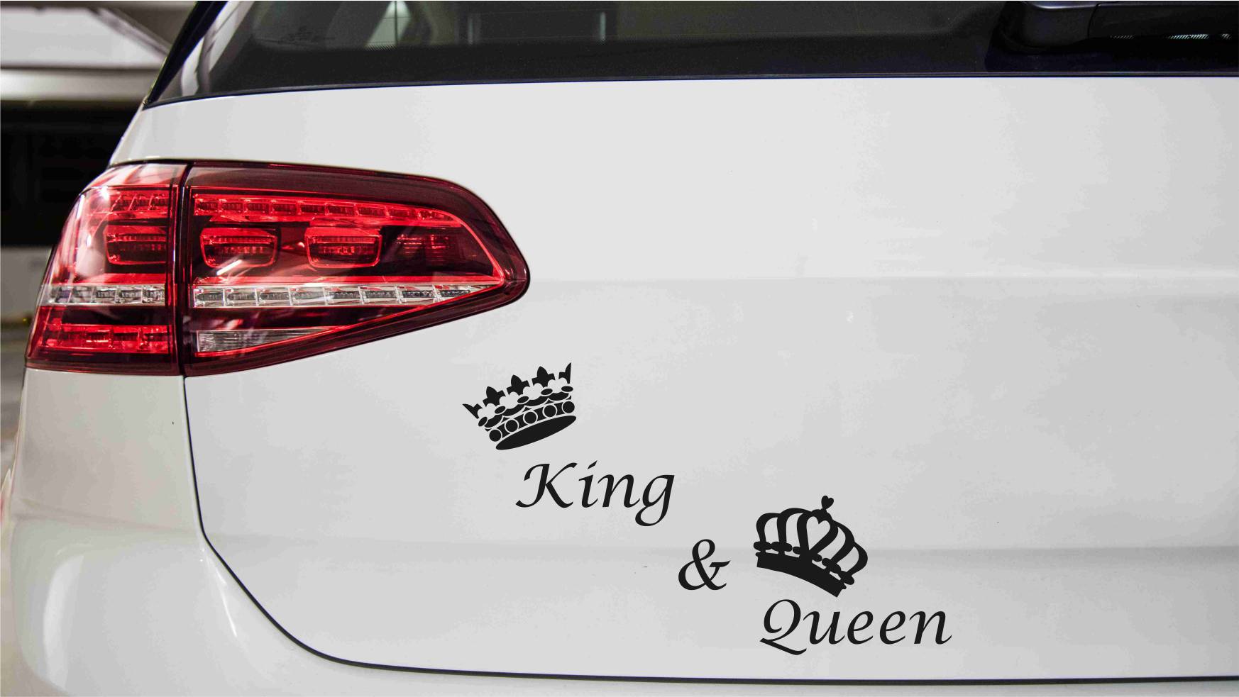 King & Queen Autoaufkleber