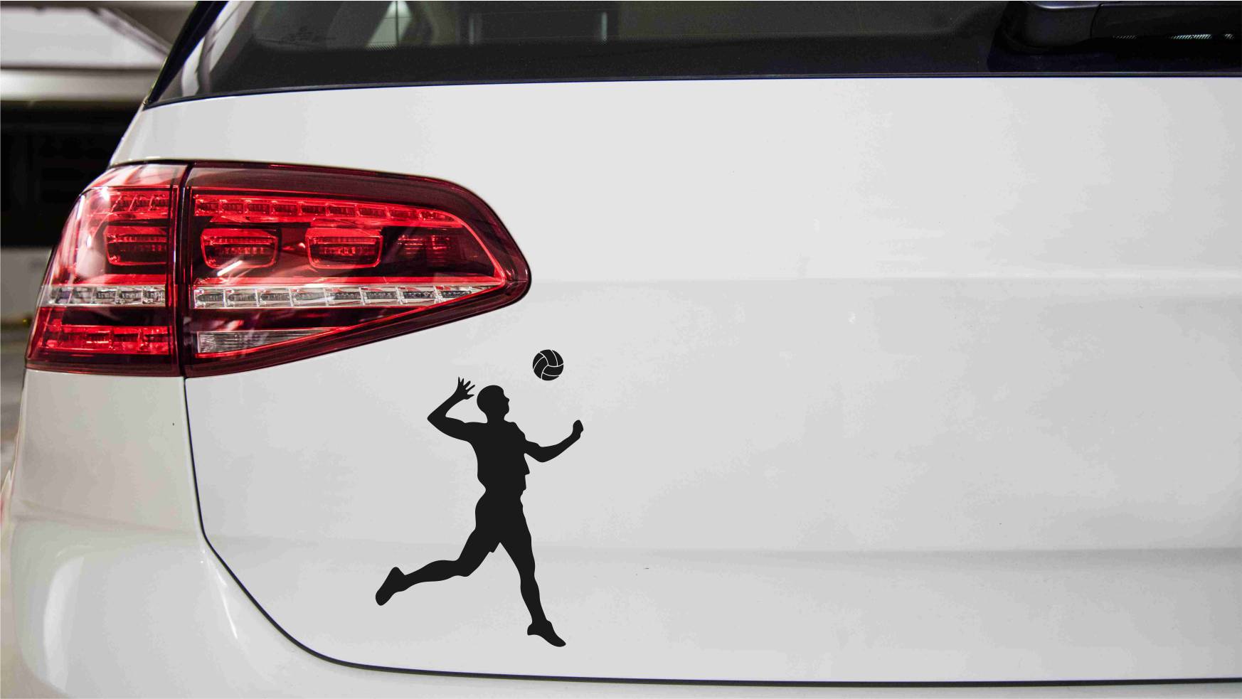 Volleyballspieler Aufschlag Autoaufkleber
