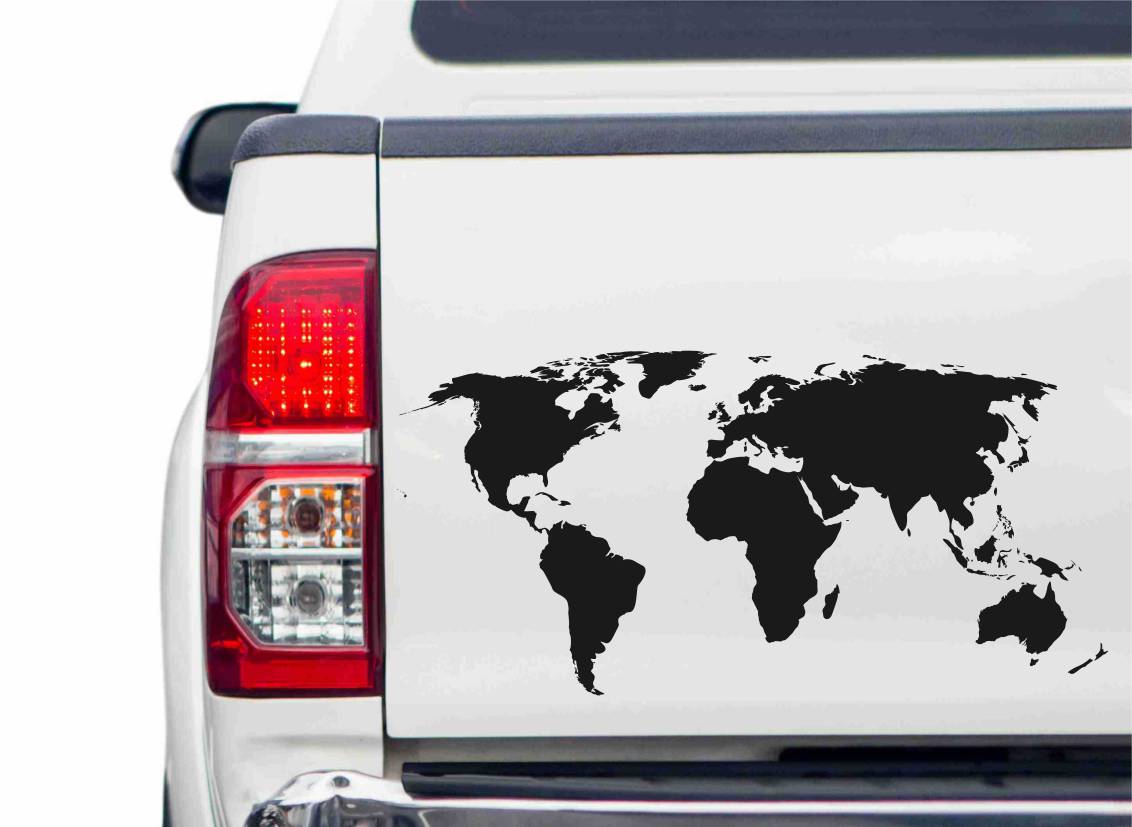 Weltkarte-Worldmap Autoaufkleber