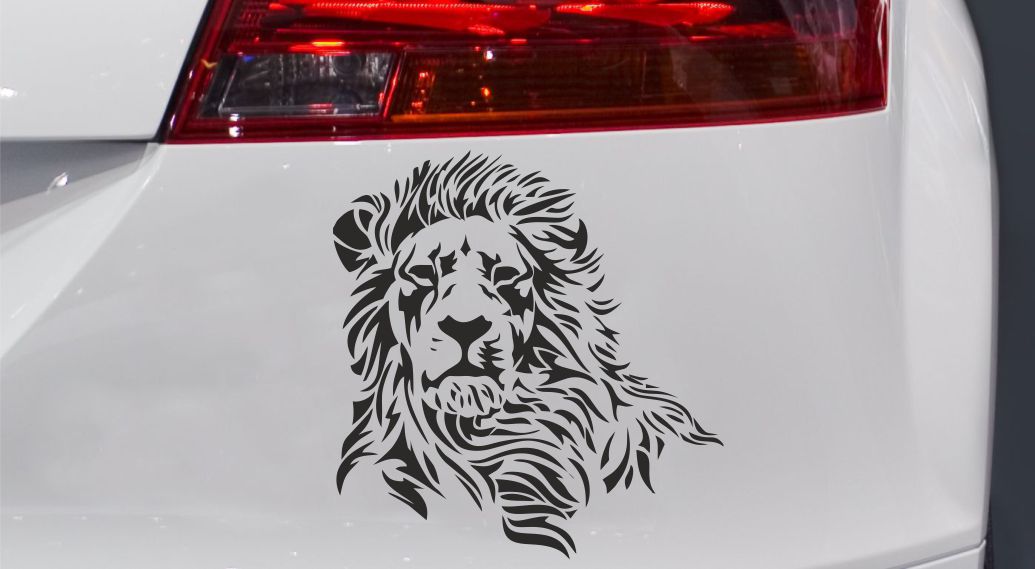 Löwenkopf King Autoaufkleber