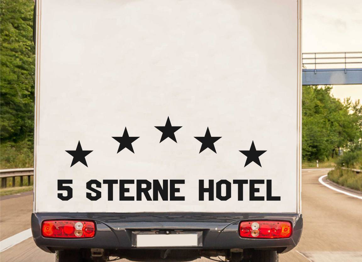 5 Sterne Hotel Zitat Camper Autoaufkleber