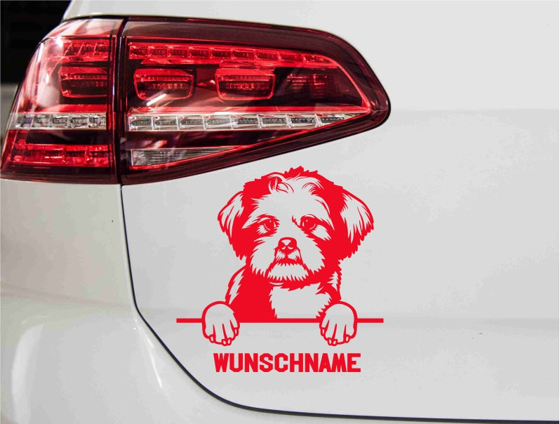 aufkleber-LhasaApso-hunderasse-rot