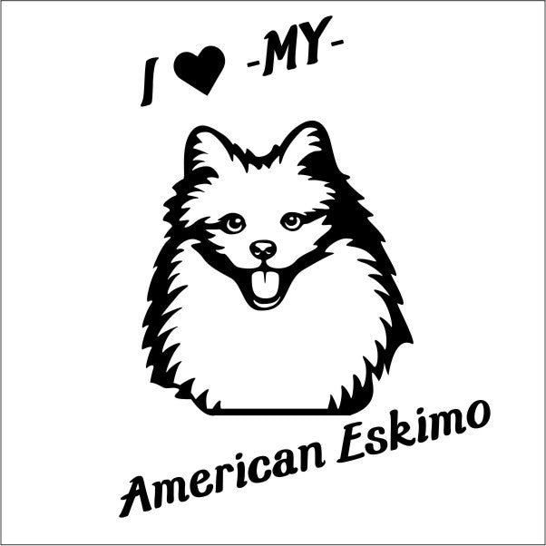 American Eskimo I Love Aufkleber