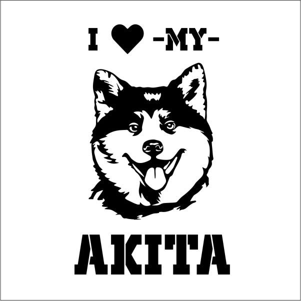 Akita I Love Aufkleber