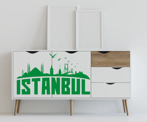 aufkleber-moebel-istanbul-skyline-gruen