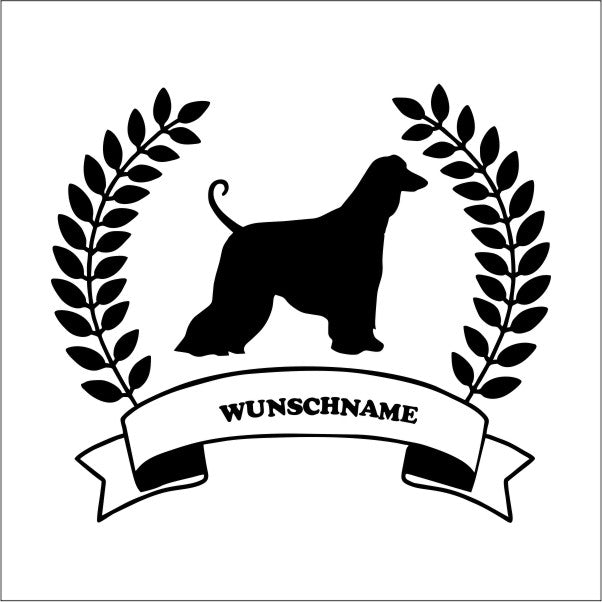 aufkleber-silhouette-kranz-afganischer-windhund