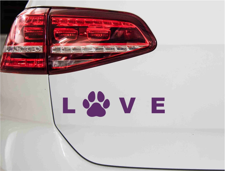 aufkleber-text-love-mit-hundepfote-violett